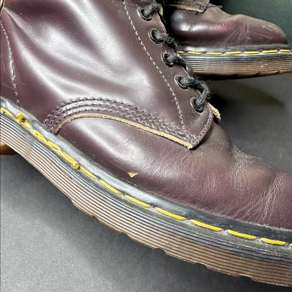 Dr. Martens 20 Eye Boots MADE IN ENGLAND Plum Tall Docs US 8 UK 6 RARE Vintage - Picture 10 of 12